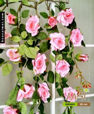 Bụi hoa hồng giả đẹp loại rũ 680HH