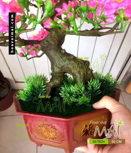 Đào bonsai giả để bàn trưng Tết 567BD4